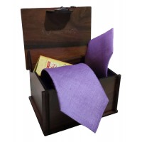 Silk Necktie with Pocket Square Lavender